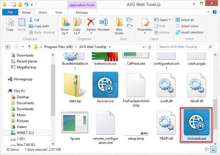 avg web tuneup uninstall