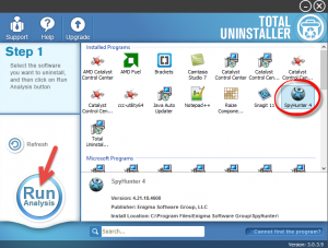 Odinstaluj SpyHunter 4 z Total Uninstaller (1)