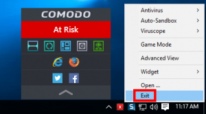 how to remove comodo antivirus windows 10