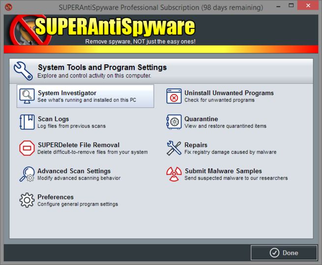 Uninstall SuperAntiSpyware Free Edition