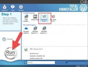 desinstalar VNC Server